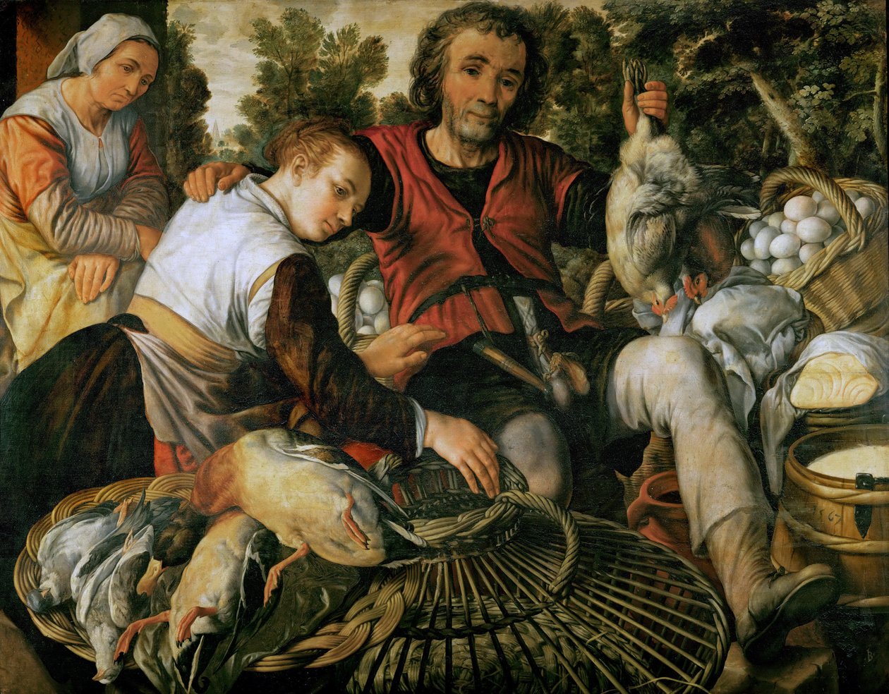 Wczesna sztuka niderlandzka: Scene de marche - Scena targowa autorstwa Beuckelaera, Joachima (ok. 1533-1574) autorstwa Joachim Beuckelaer