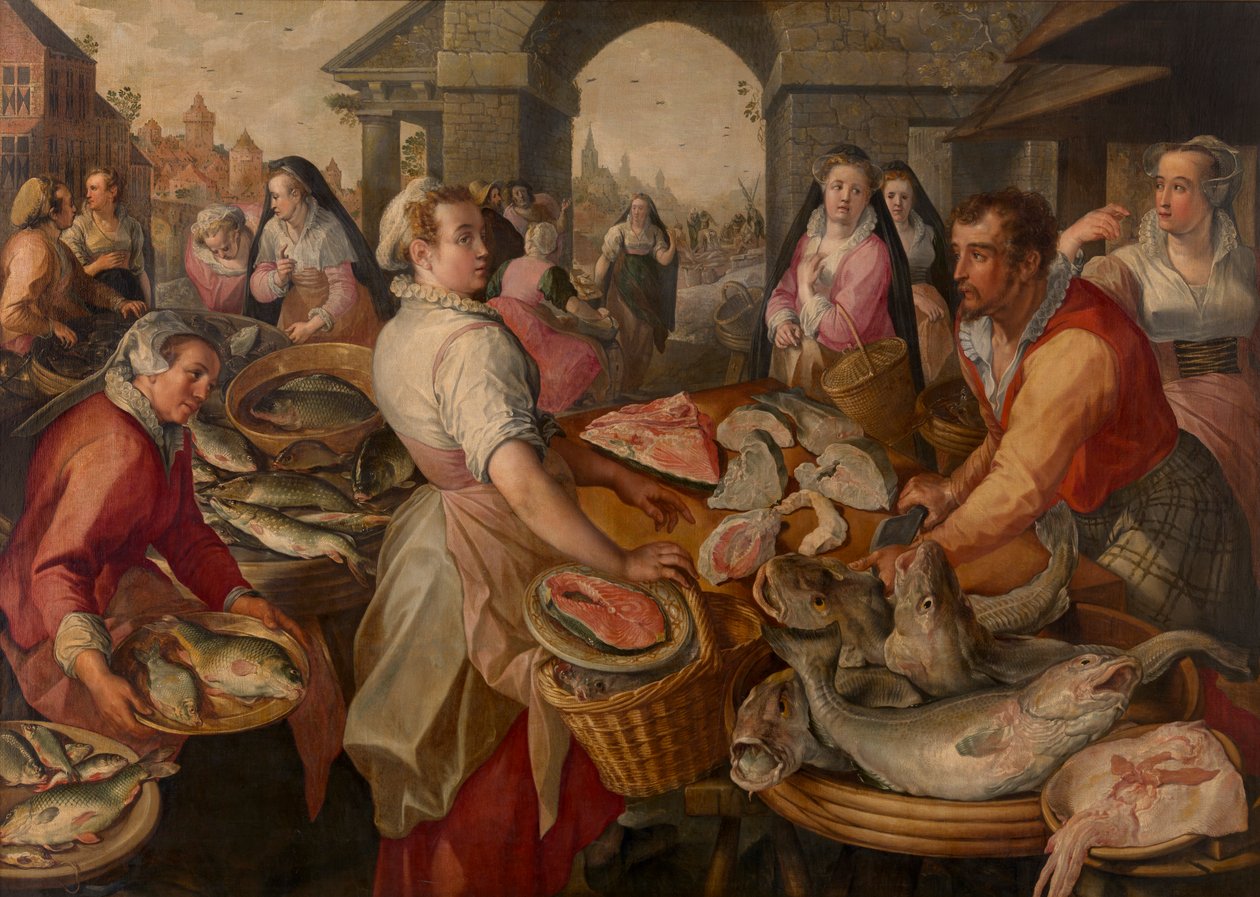 Targ rybny (olej na desce) autorstwa Joachim Beuckelaer