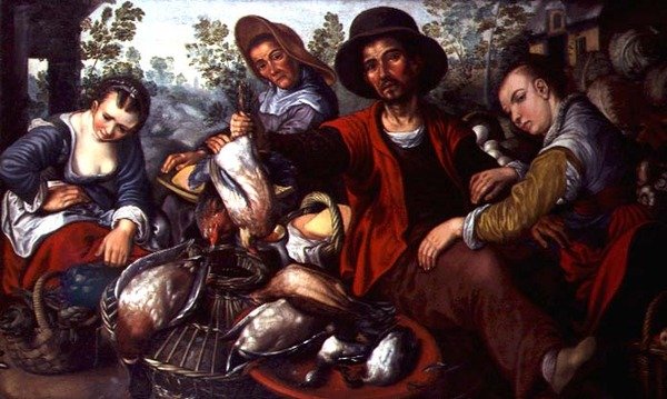 Stoisko z grami (olej na płótnie) autorstwa Joachim Beuckelaer