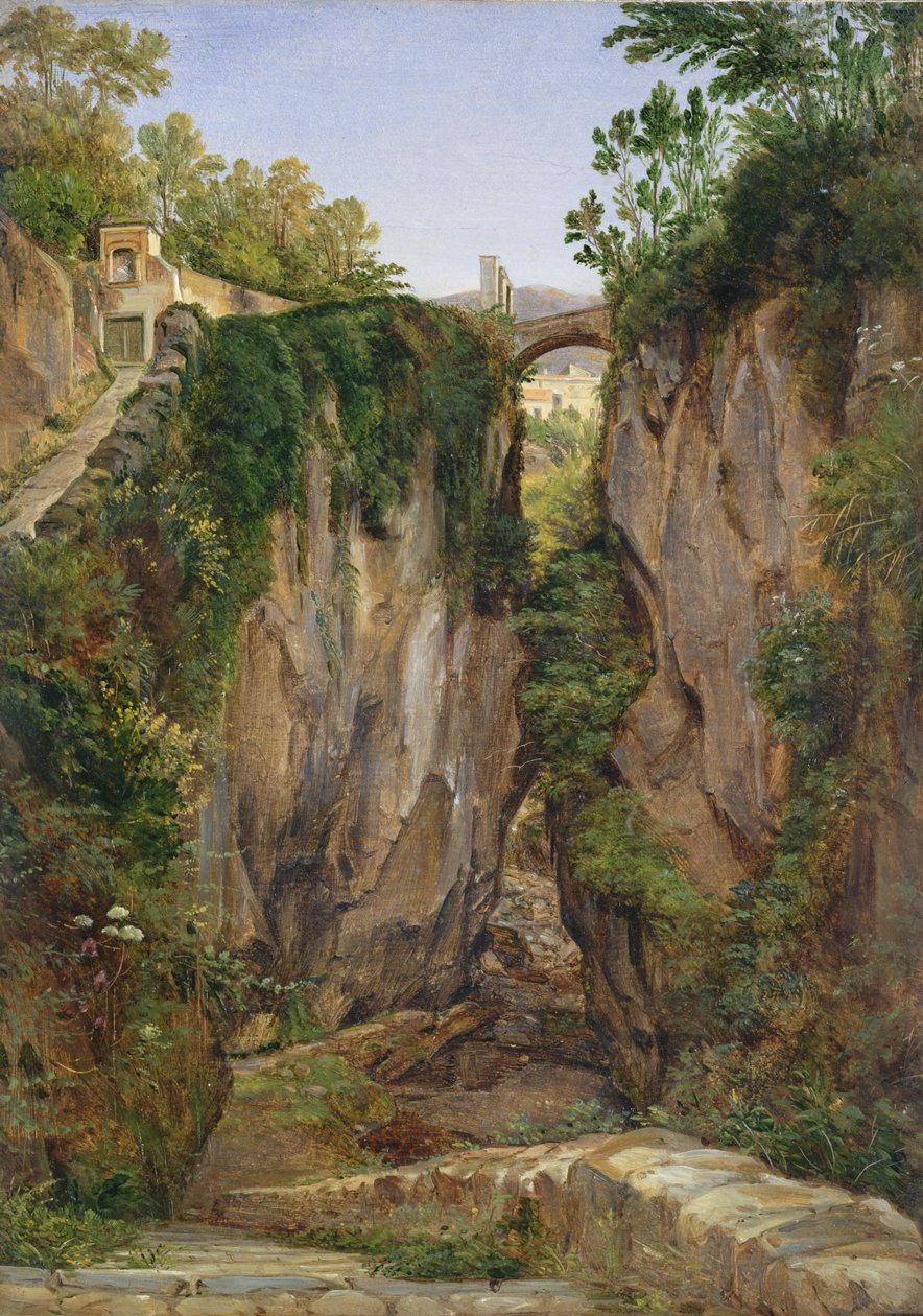 Skalista dolina w Sorrento, 1823 (olej na papierze naklejony na karton) autorstwa Joachim Faber