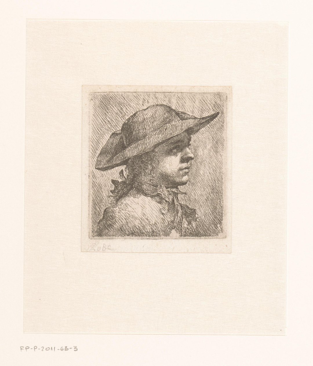 Portret młodego mężczyzny w kapeluszu autorstwa Joachim Martin Falbe (attributed to)
