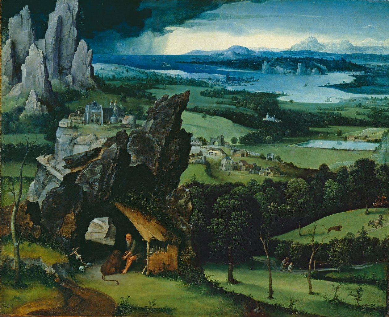 Pejzaż ze św. Hieronima, 1516-7 autorstwa Joachim Patenier