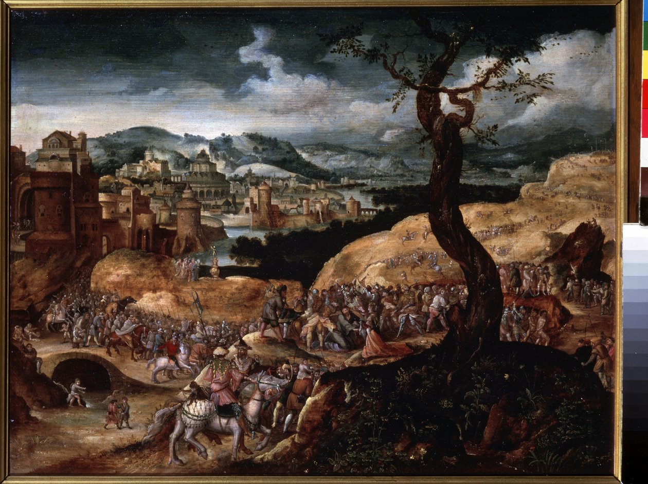 „Męka Chrystusa” (Męka Chrystusa) Wejście na Kalwarię. Obraz Joachima Patiniera (lub Patiner lub Patinir) (około 1480-1524) XVI-wieczne Muzeum Puszkina, Moskwa autorstwa Joachim Patinir