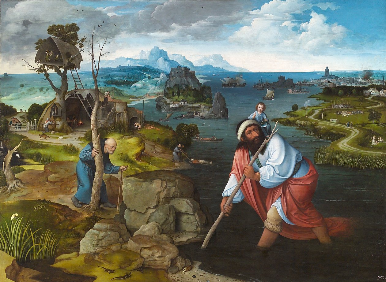 Pejzaż ze św. Krzysztofem, ok. 1524 autorstwa Joachim Patinir