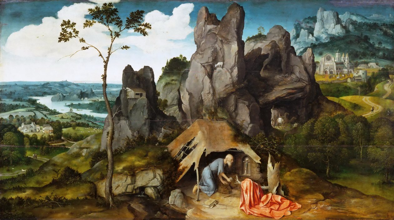 Św. Hieronim na pustyni autorstwa Joachim Patinir