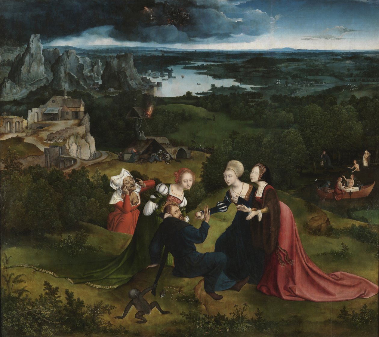 Kuszenie św. Antoniego autorstwa Joachim Patinir