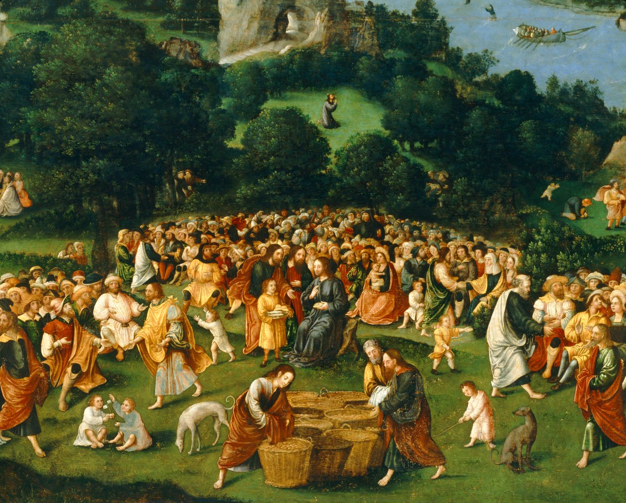 Rozmnożenie chleba... (olej na płótnie) autorstwa Joachim Patinir