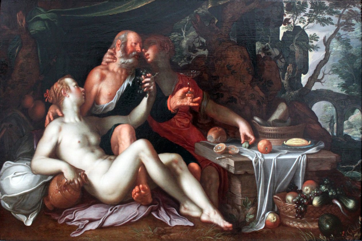 Lot i jego córki autorstwa Joachim Wtewael or Utewael