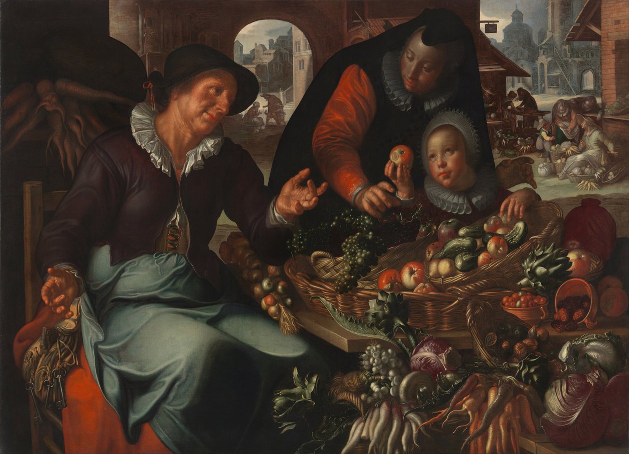 Sprzedawczyni owoców i warzyw, ok. godz. 1618 autorstwa Joachim Wtewael or Utewael