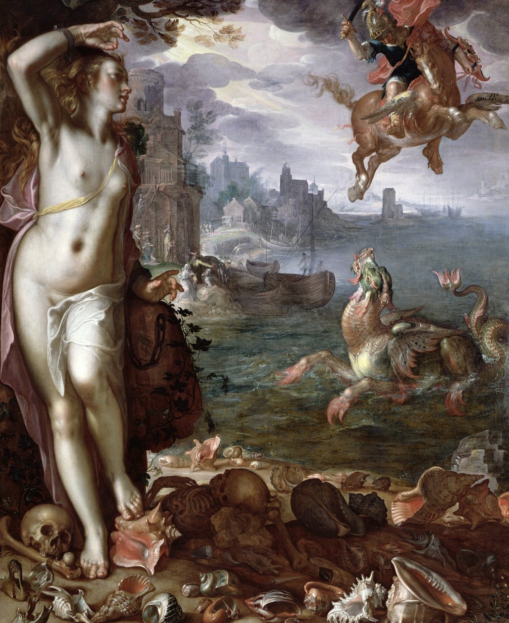 Perseusz ratujący Andromedę autorstwa Joachim Wtewael or Utewael