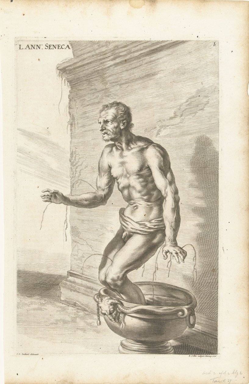 Seneka, grawerowane przez Richarda Collin autorstwa Joachim von (after) Sandrart