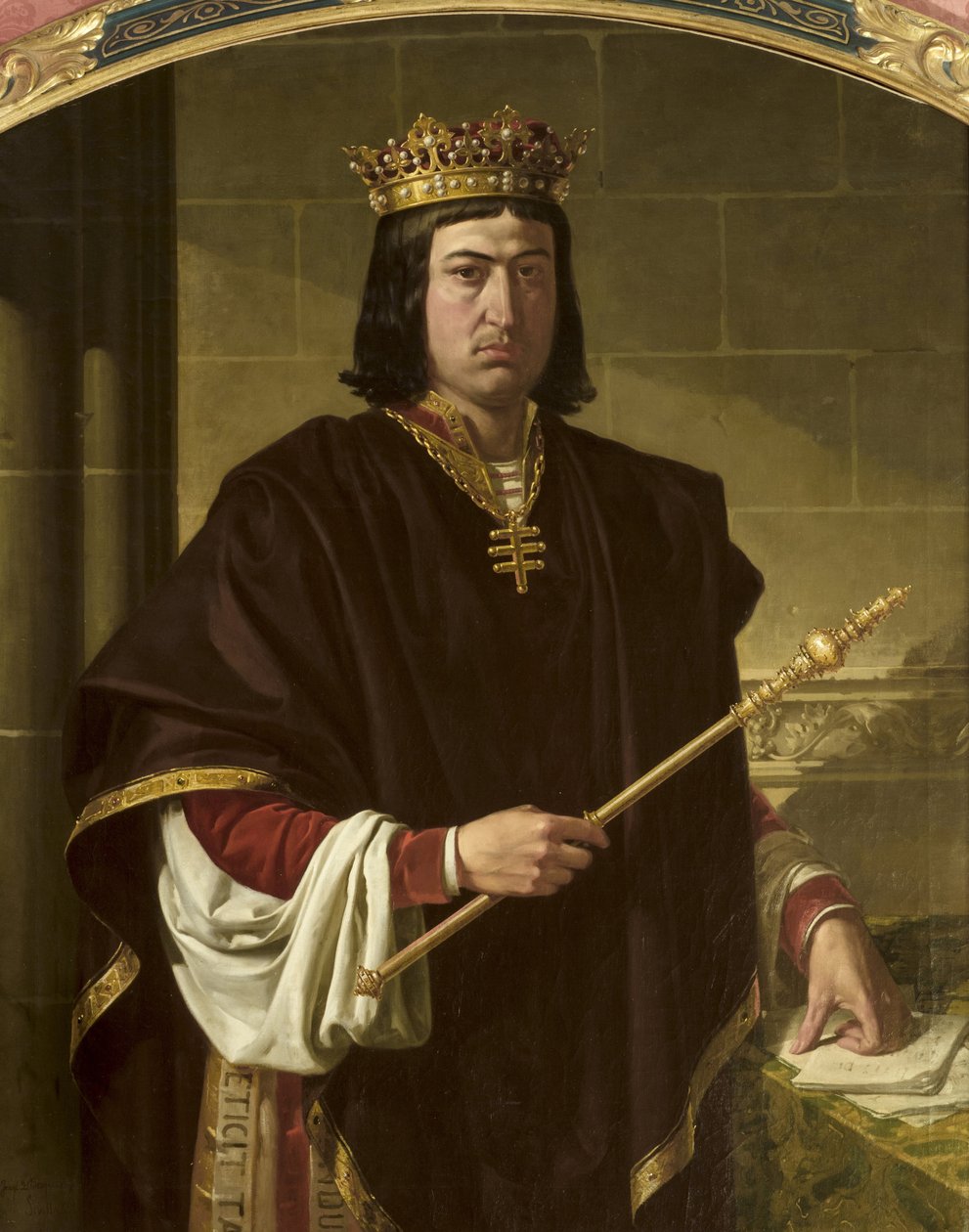 Portret króla Ferdynanda II Aragońskiego (1452-1516) autorstwa Joachin Dominguez Becquer