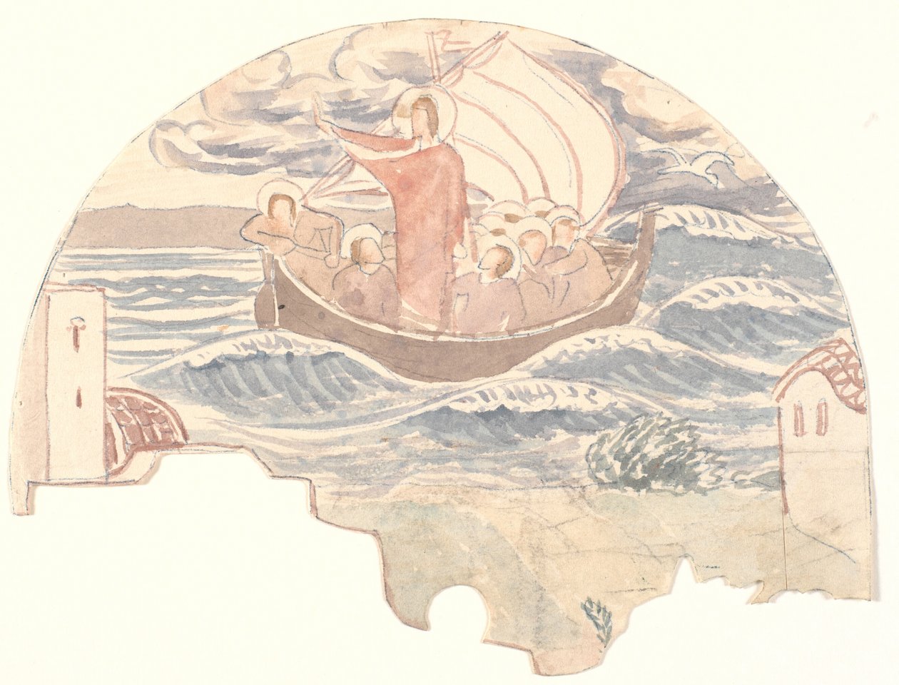 Chrystus ucisza burzę autorstwa Joakim Frederik Skovgaard