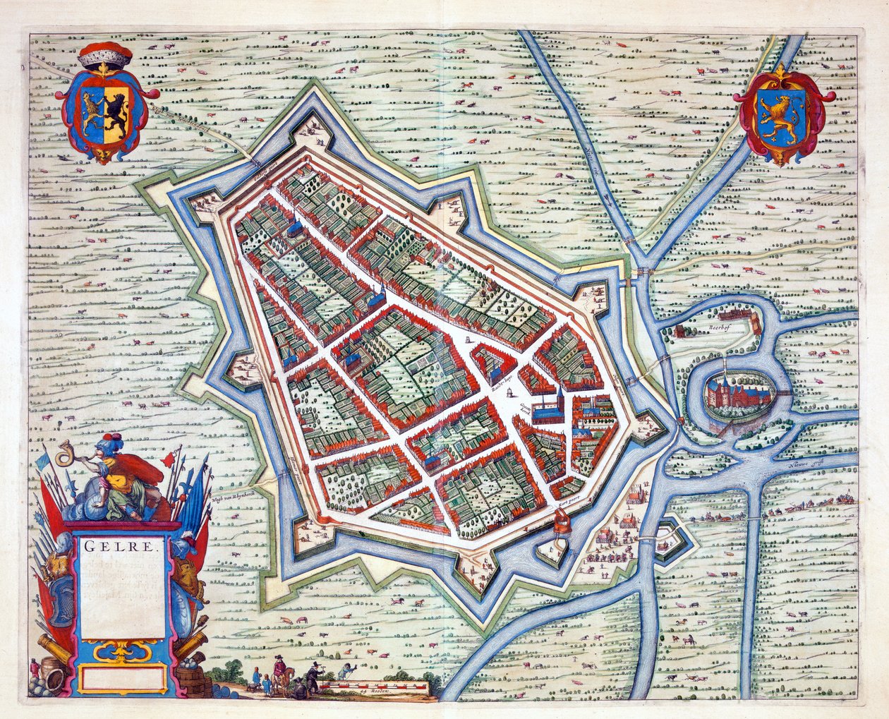 Gelre, 1649 (ręcznie barwiony grawerunek) autorstwa Joan Blaeu