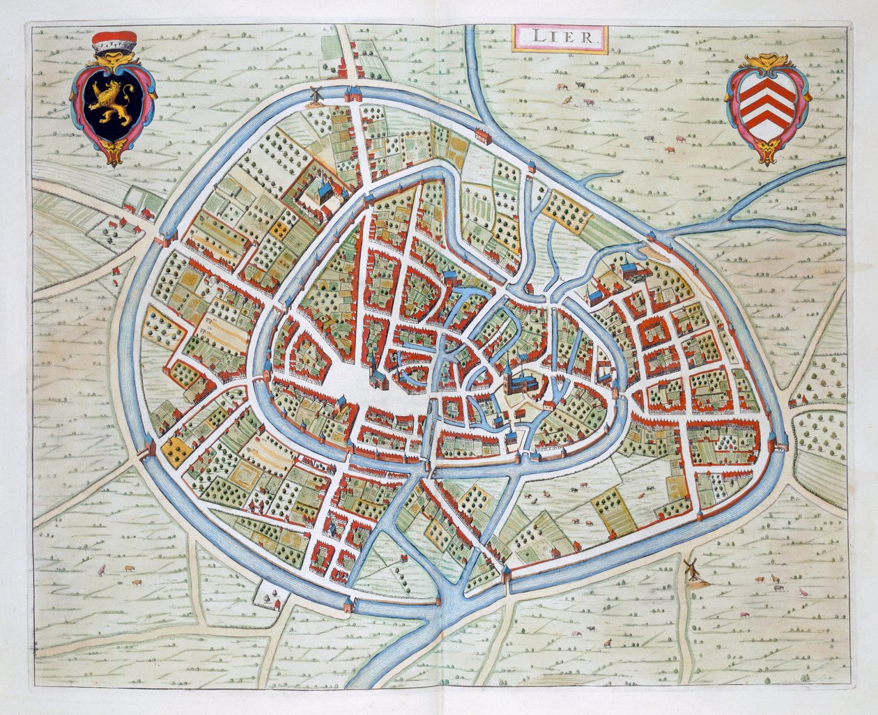 Lier, 1649 (rycina ręcznie kolorowana) autorstwa Joan Blaeu