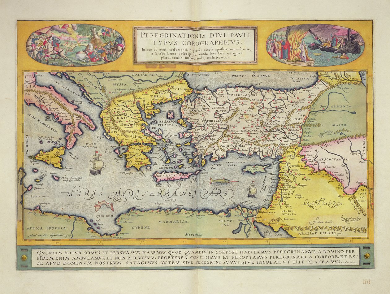 Strona "Peregrinationis Divi Pauli Typus Corographicus" z "Atlasu głównego", 1662 r. autorstwa Joan Blaeu