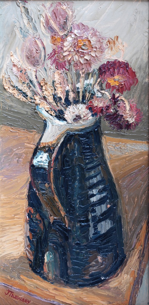 Suszone Kwiaty w dzbanku Bernard Leach 2000 (olej) autorstwa Joan Thewsey