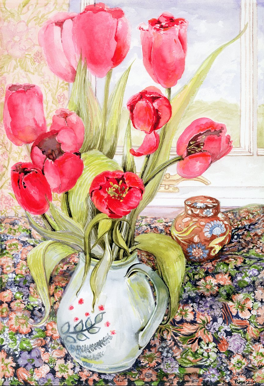 Tulipany w dzbanku żyta autorstwa Joan Thewsey