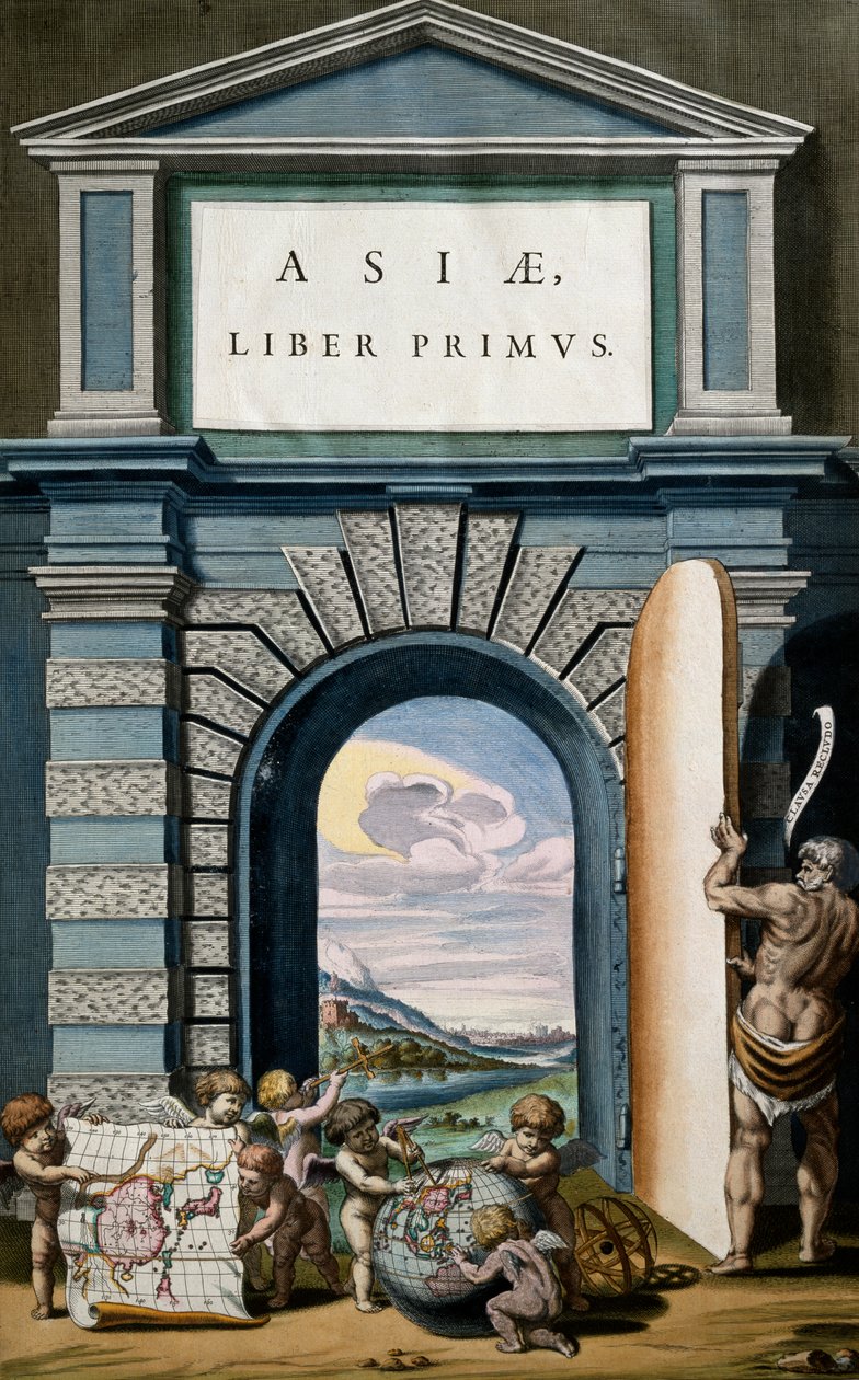 Asiae (Azja), Księga I, strona tytułowa tomu X, Atlas Maior, Joan Blaeu (1596-1673), miedzioryt, 57,5x39 cm, Amsterdam autorstwa Joan Blaeu