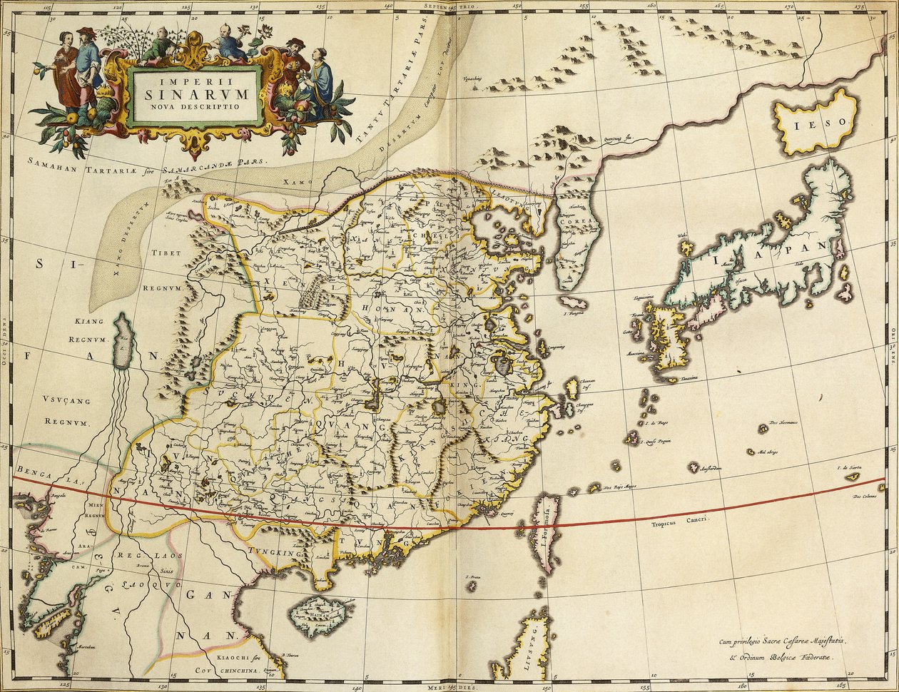 Mapa Chin, z „Atlas Maior Sive Cosmographia Blaviana”, 1662 autorstwa Joan Blaeu