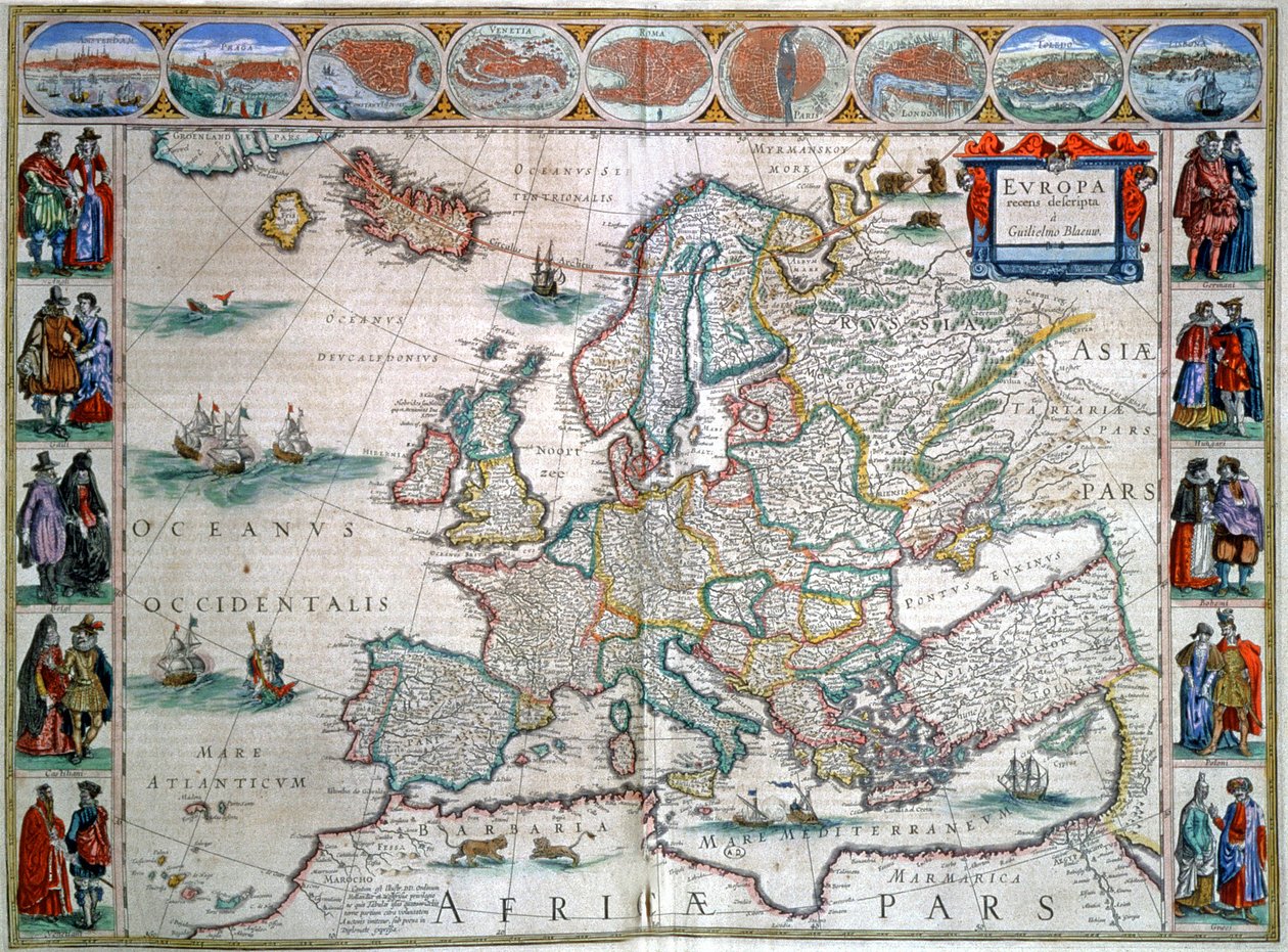 Mapa Europy autorstwa Joan Blaeu
