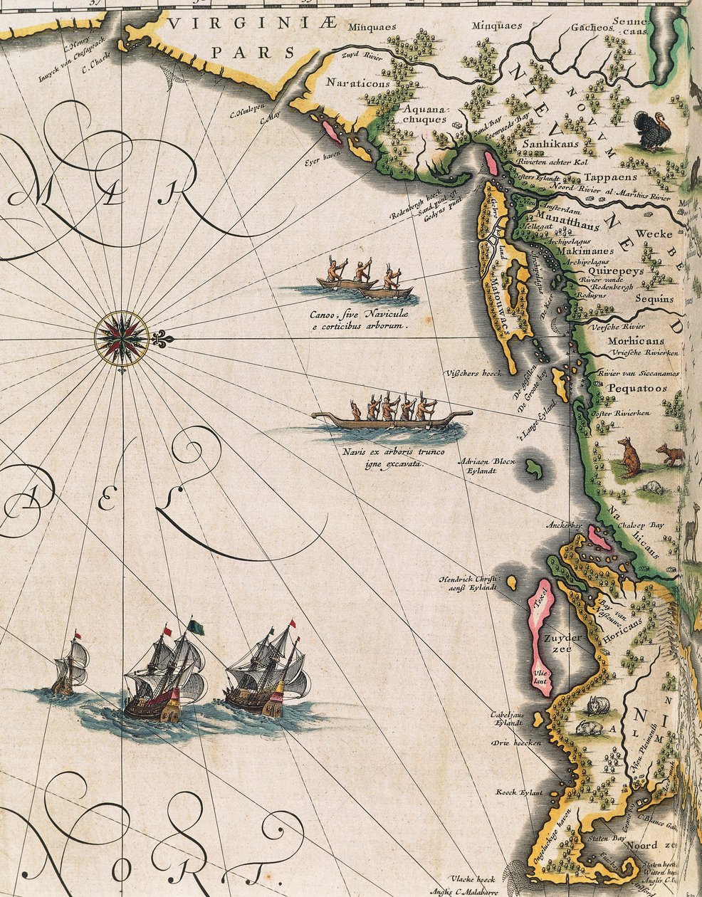 Mapa wybrzeża Wirginii, z Theatrum Orbis Terrarum autorstwa Joana Blaeu autorstwa Joan Blaeu