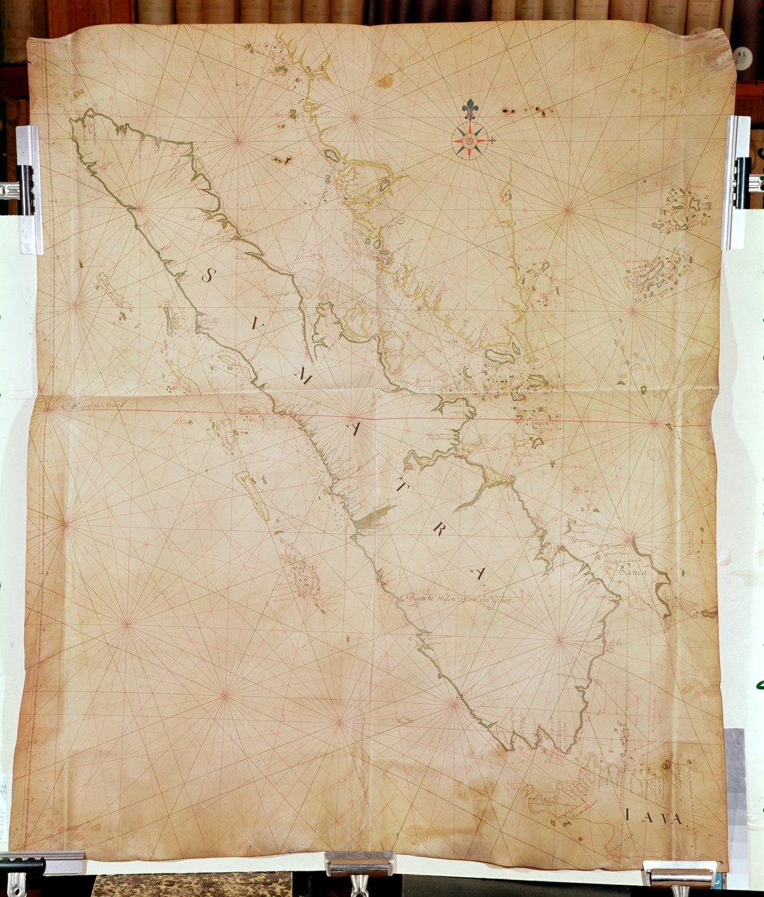 Ms 1288 Chart of Sumatra, 1653 (pióro, atrament i pranie na papierze) autorstwa Joan Blaeu