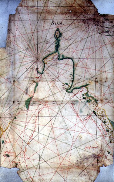 Zatoka Syjamska, ok. 1679 (kolor grawerowany) autorstwa Joan Blaeu
