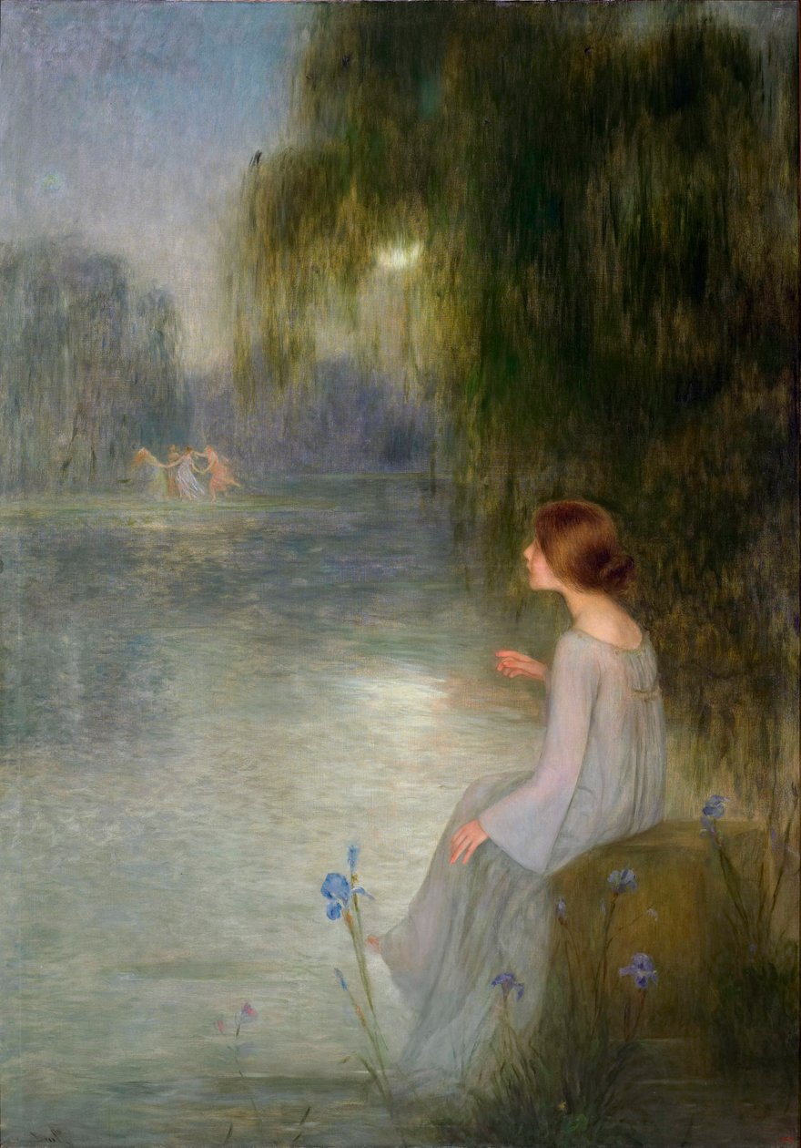 Reve - Sen - Obraz Joan Brull (1863-1912) - c. 1905 - Olej na płótnie - symbolika - 200x141 - Narodowe Muzeum Sztuki Katalonii, Barcelona autorstwa Joan Brull