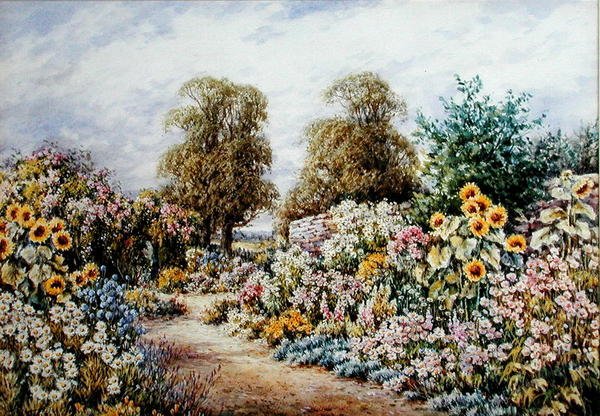 Granice ogrodowe (akwarela na papierze) autorstwa Joan Molyneaux Stannard