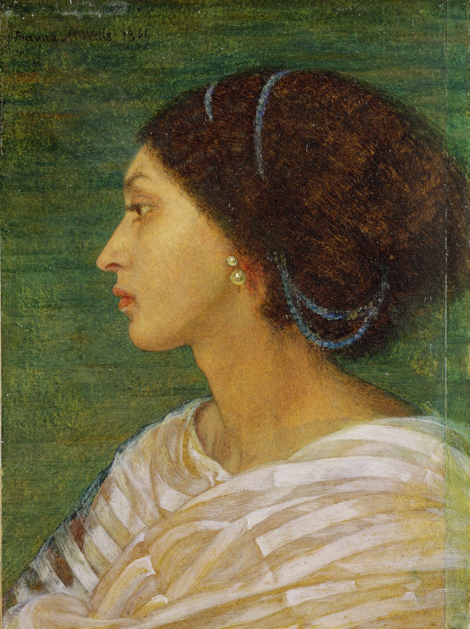 Głowa Mulatki, 1861 (olej na papierze nałożony na płótno) autorstwa Joanna Boyce Wells