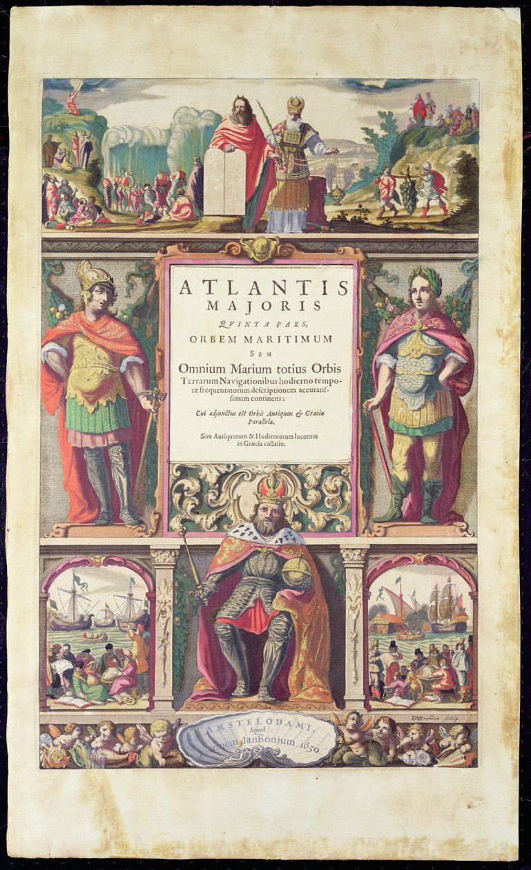 Frontyspis piątego tomu Atlas Novus Janssona, wydany w Amsterdamie w 1650 r. autorstwa Joannes Jansson