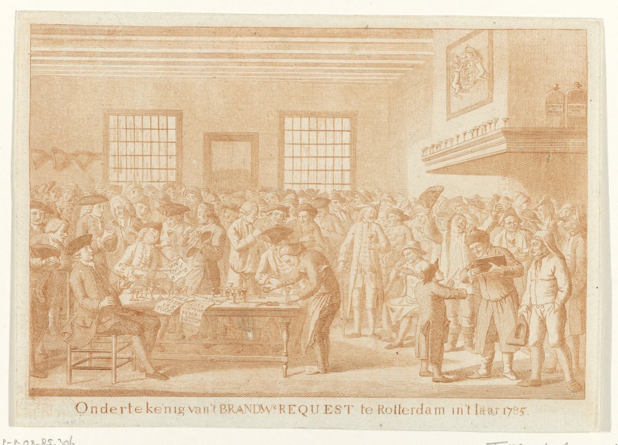 Podpisanie wniosku Brandewijna w Rotterdamie, 1785 Podpisanie Brand.W. Prośba w Rotterdamie w 