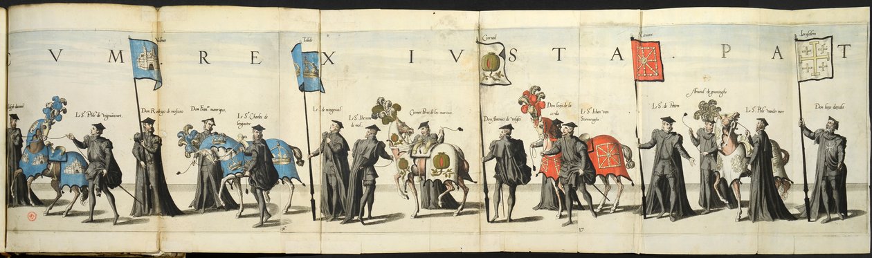 Procesja pogrzebowa w Antwerpii z okazji śmierci cesarza Karola V, 1558, 1559. autorstwa Joannes van Doetecum
