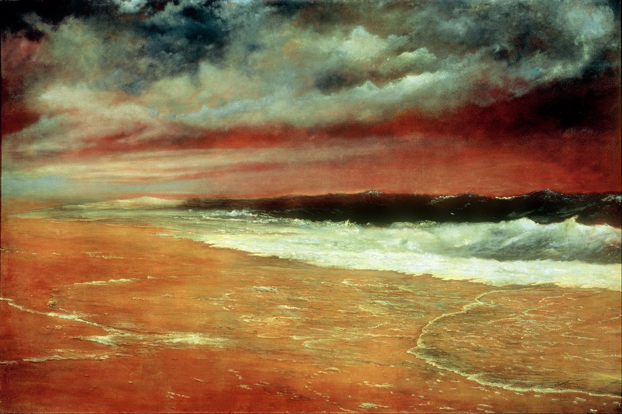 nEspanol: Atardecer en el mar [Czerwona fala] nPóźne popołudnie nad morzem [Czerwona fala] autorstwa Joaquín Clausell
