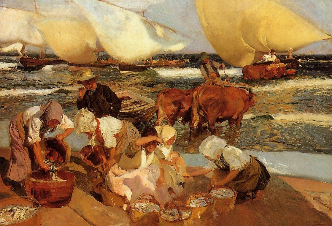 Plaża w Walencji lub popołudniowe słońce autorstwa Joaquín Sorolla