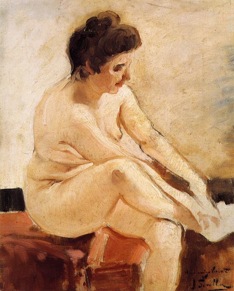 Siedząc nago Angielski: Siedząc nago autorstwa Joaquín Sorolla