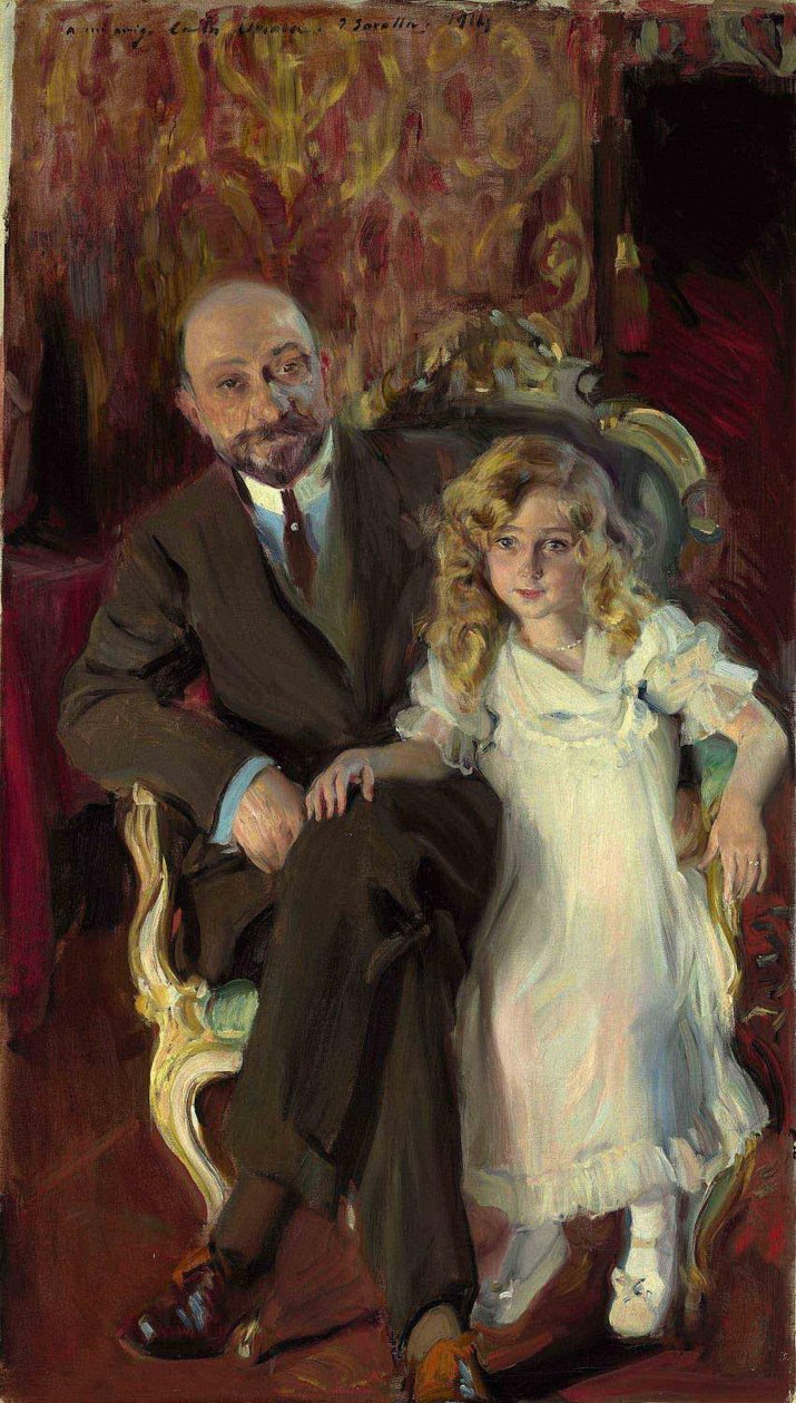 Polski: Portret Carlosa Urcoli Ibarry z córką Eulalian autorstwa Joaquín Sorolla