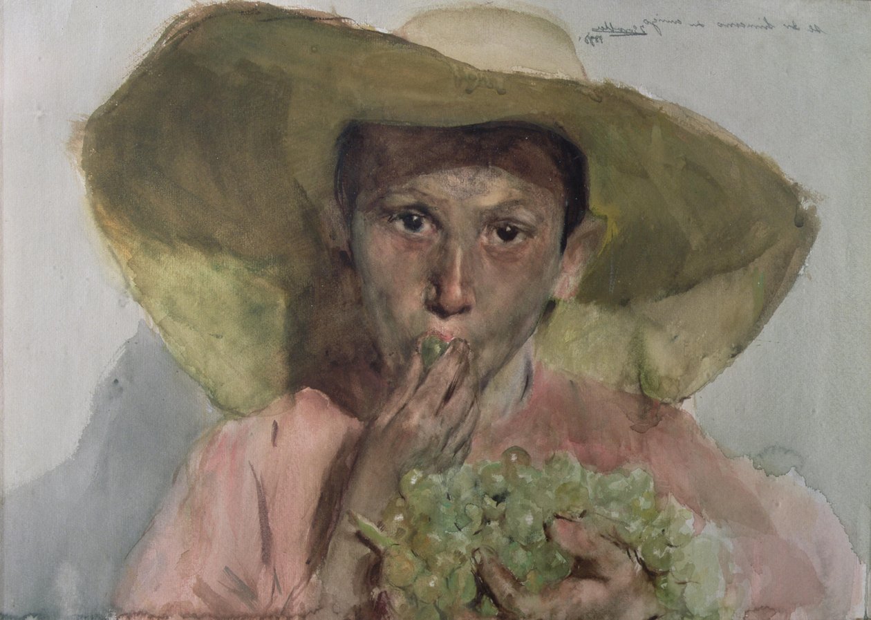 Dziecko jedzące winogrona autorstwa Joaquin Sorolla
