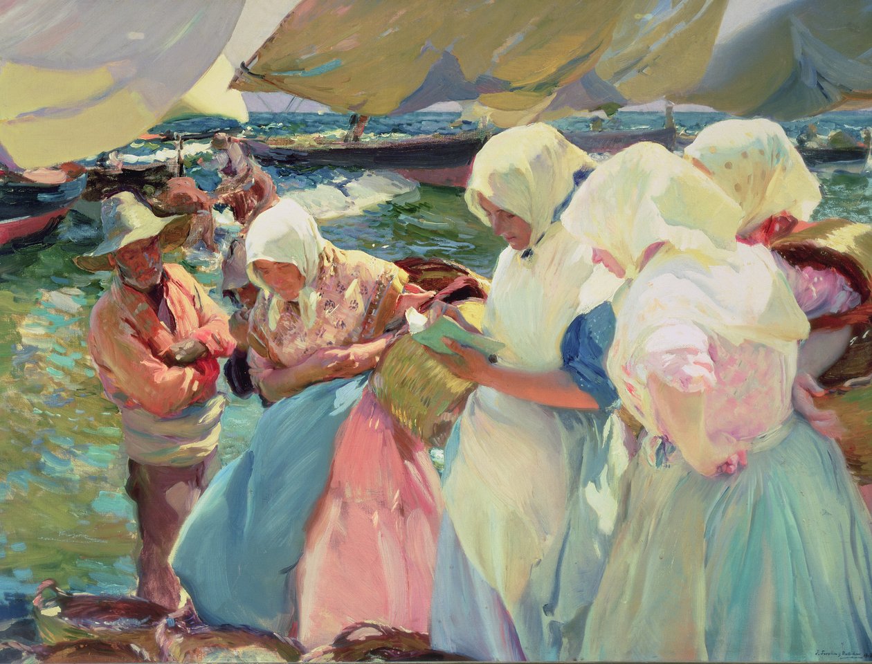 Rybaczki na plaży autorstwa Joaquin Sorolla y Bastida