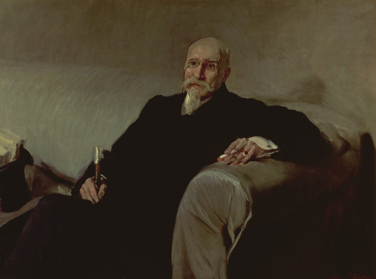 Portret Jose Echegaray y Eizaguire (1832-1916) hiszpański matematyk i dramaturg autorstwa Joaquin Sorolla y Bastida