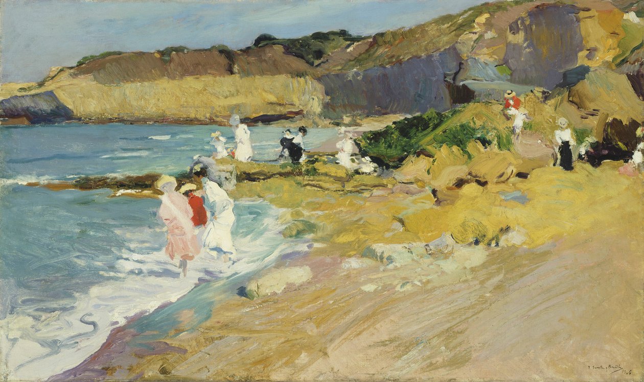 Skały w latarni morskiej, Biarritz autorstwa Joaquin Sorolla y Bastida