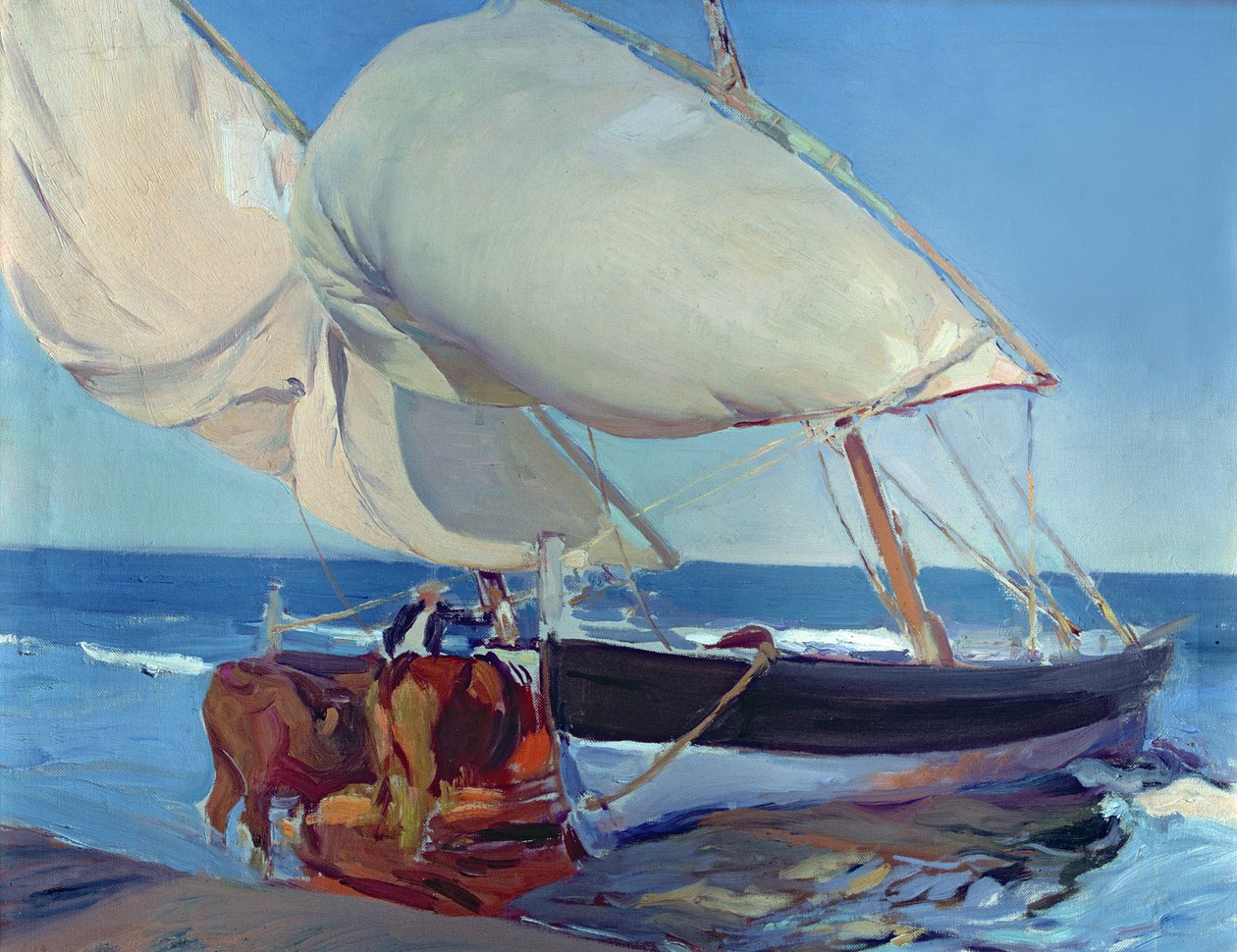 Łodzie żaglowe autorstwa Joaquin Sorolla y Bastida