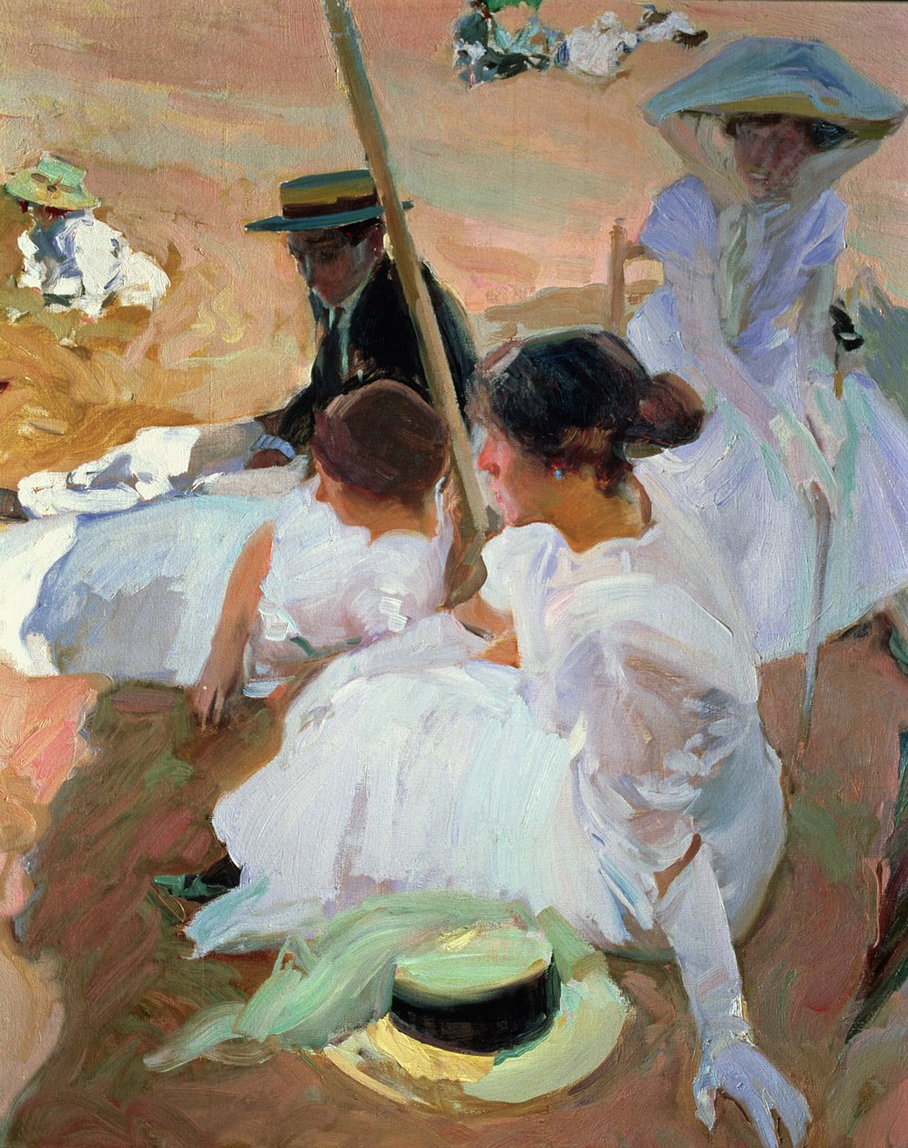 Pod parasolem, Zarauz autorstwa Joaquin Sorolla y Bastida