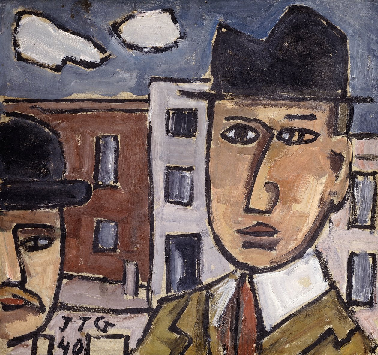 Mężczyzna w kapeluszu; Hombre con Sombrero autorstwa Joaquín Torres García