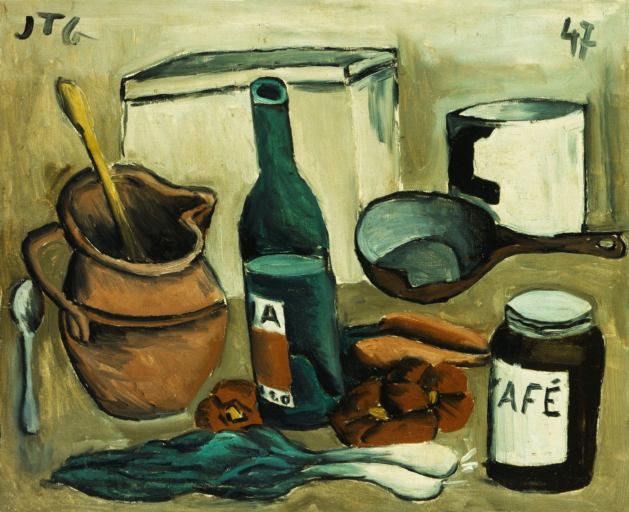 Martwa natura; Pudełko z siedmioma przedmiotami; Naturaleza Muerta, Caja de Carton a Siete Tonos autorstwa Joaquin Torres Garcia