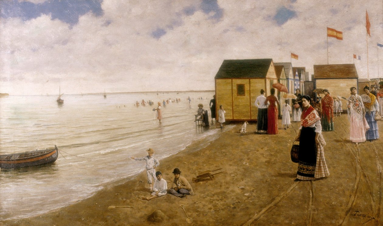 Plaża Sanlucar de Barrameda Obraz Joaquina Turina Sand (1847-1903) Ze zbiorów prywatnych. autorstwa Joaquin Turina Arenal