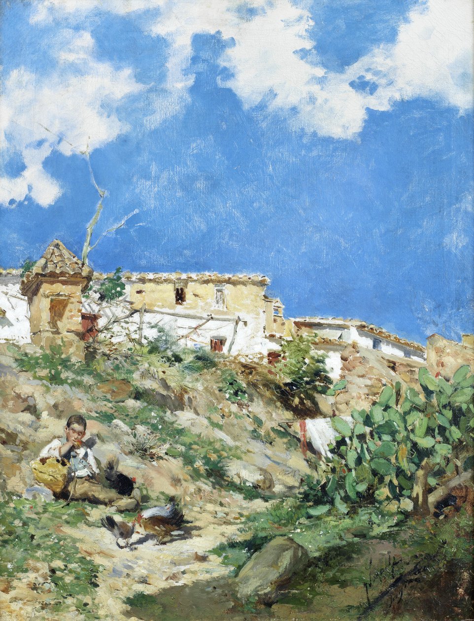 Krajobraz z postacią w Sagunto Valencia autorstwa Joaquín Sorolla