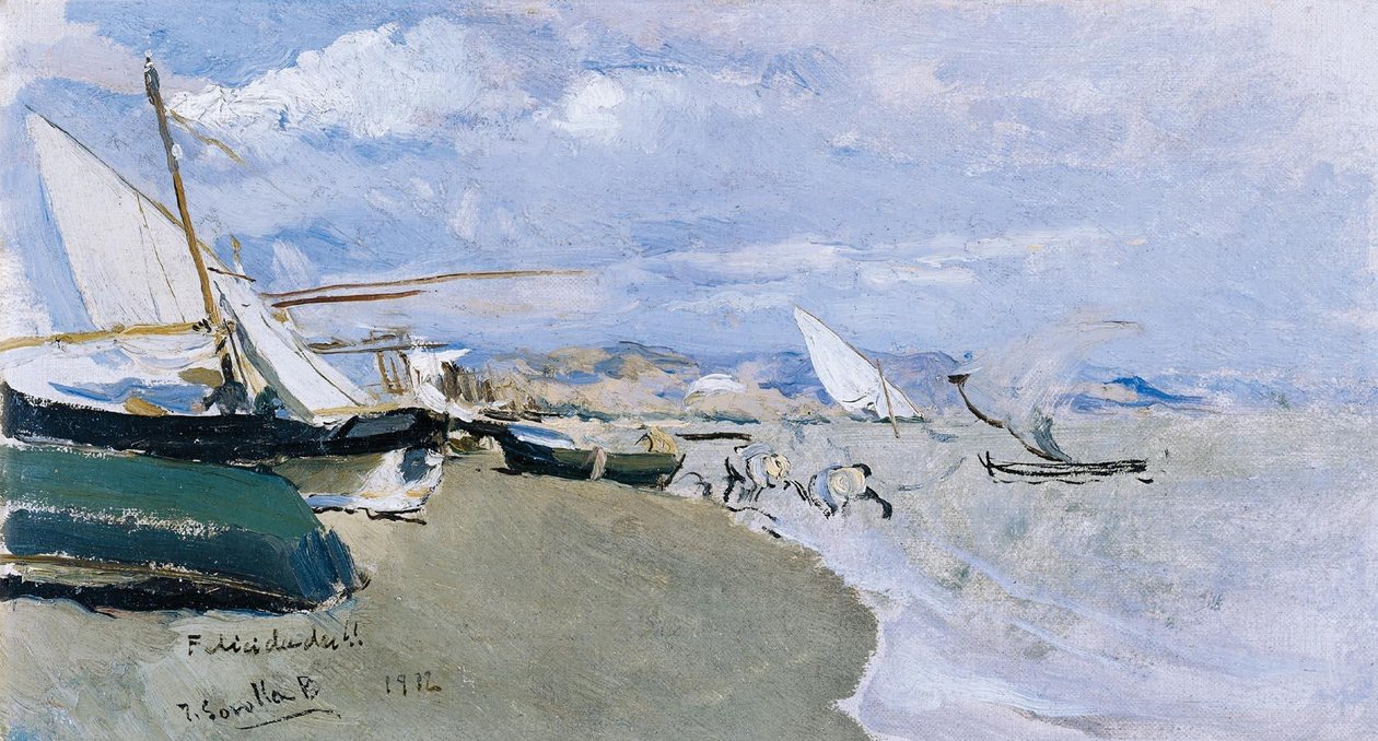 Łodzie na plaży, Costa de Levante autorstwa Joaquín Sorolla