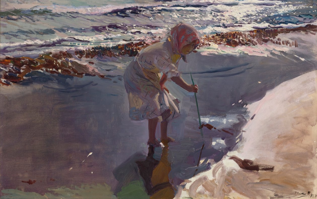 Szukasz owoców morza, Plaża w Walencji? autorstwa Joaquín Sorolla